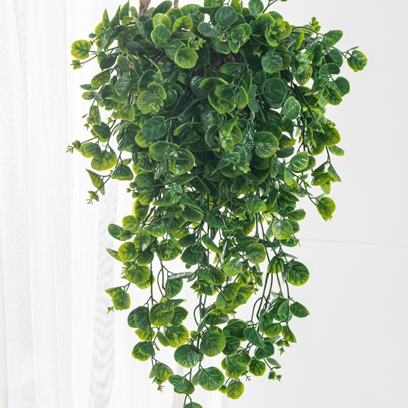 Rattan Plant Basket - Okaliptüs Fern Rattan Yapay Plastik Bitki