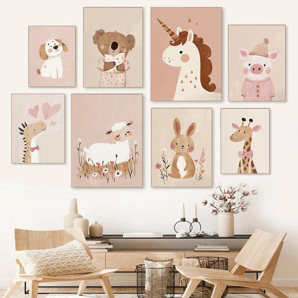 Home Decor Japandi - Iskandinav Pembe Sevimli Karikatür Hayvan Tilki