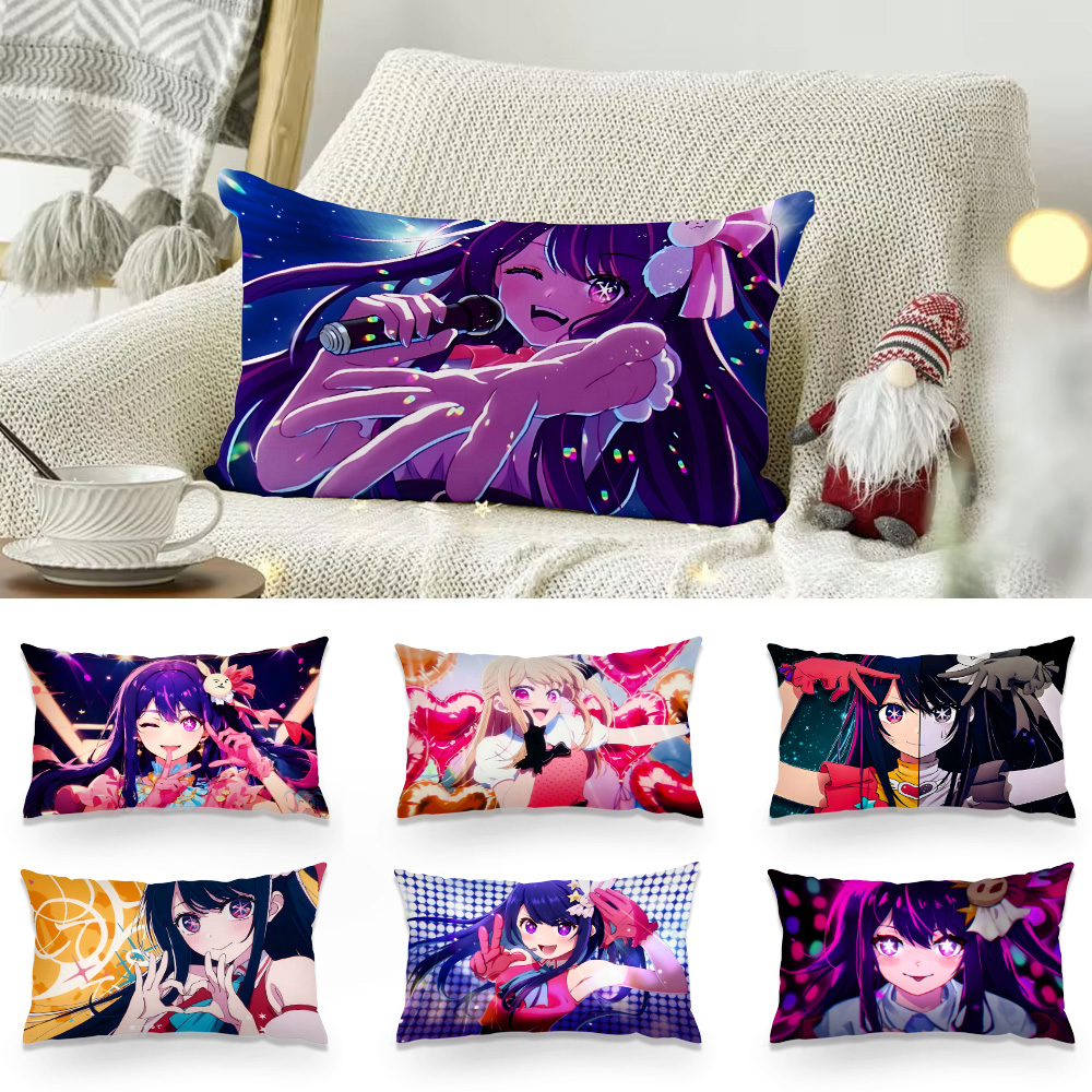 Home Decor Ai - Çift taraflı Baskı Dikdörtgen Yastık Anime