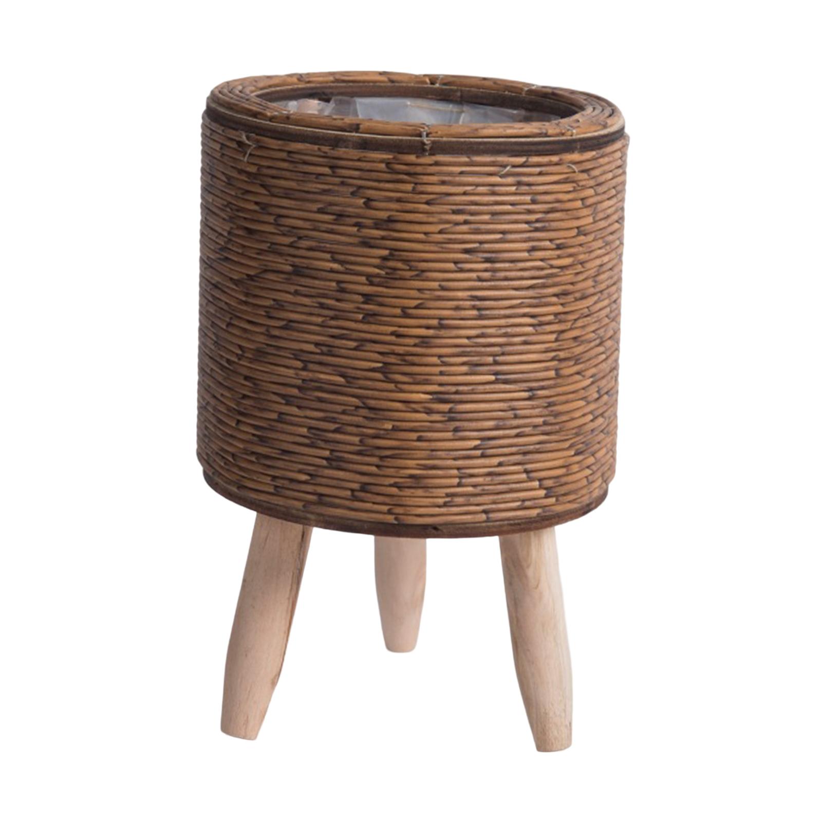 Rattan Plant Basket - Bitki Sergileme için 2x Ayaklı Dokuma