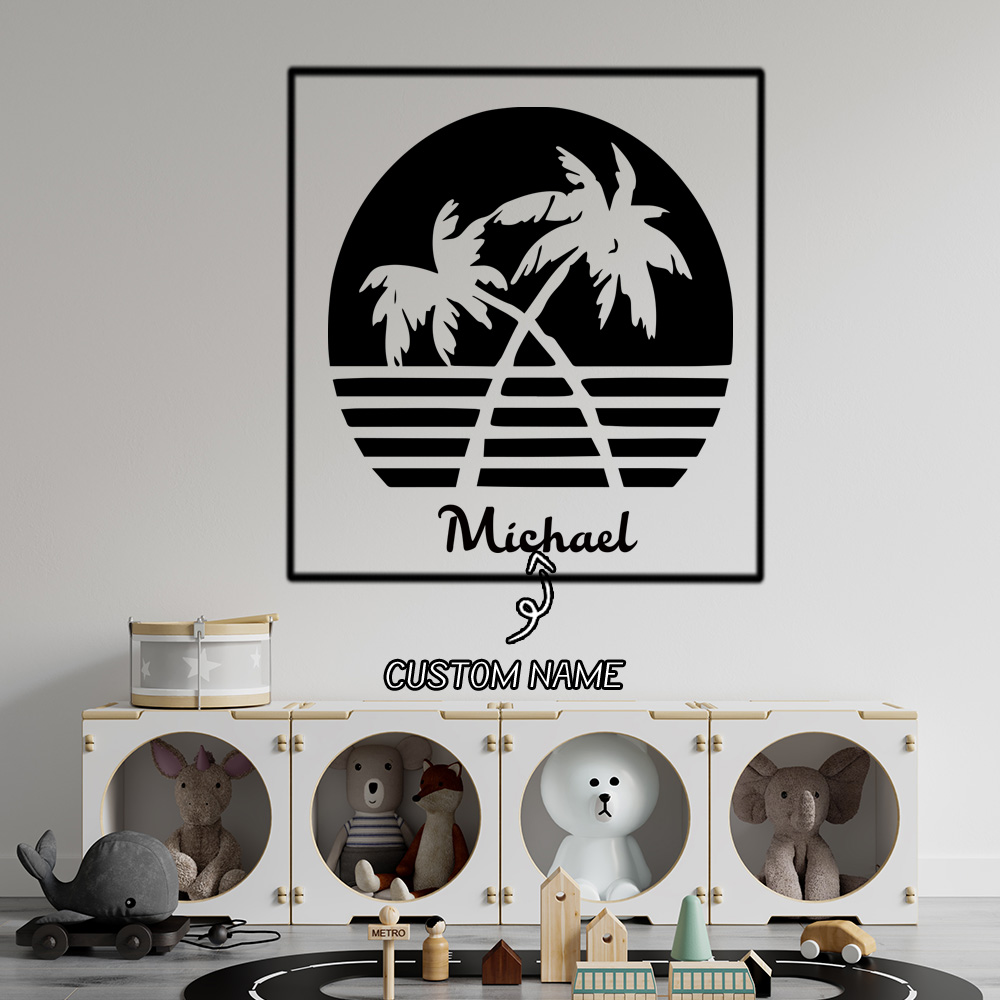 Home Decor Sticker - 1 adet sevimli gün batımı deniz
