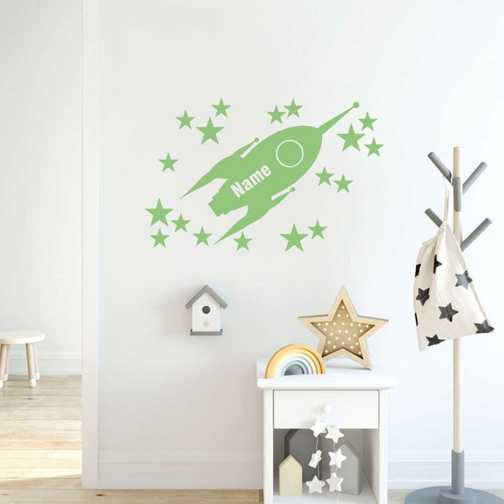 Home Decor Sticker - 1 adet Karikatür Roketler ve yıldızlar