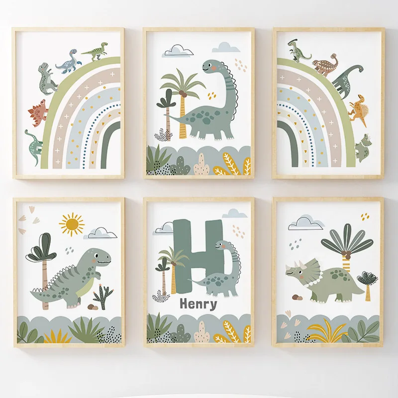 Home Decor Japandi - Jurassic Dönemi Dinozor duvar sanatı tuval