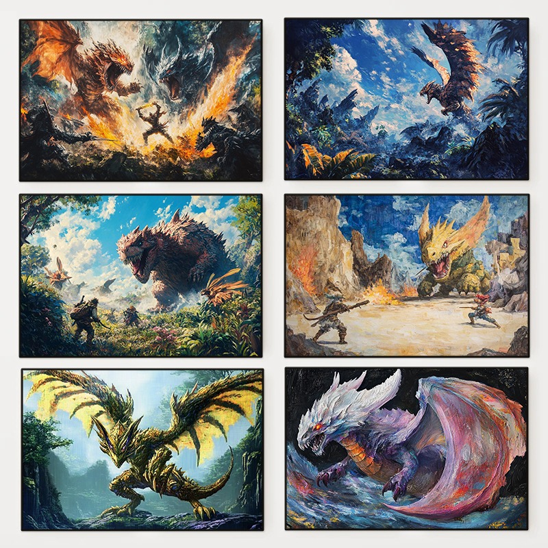 Home Decor Ai - 1 adet çerçevesiz Monster Hunter Ai