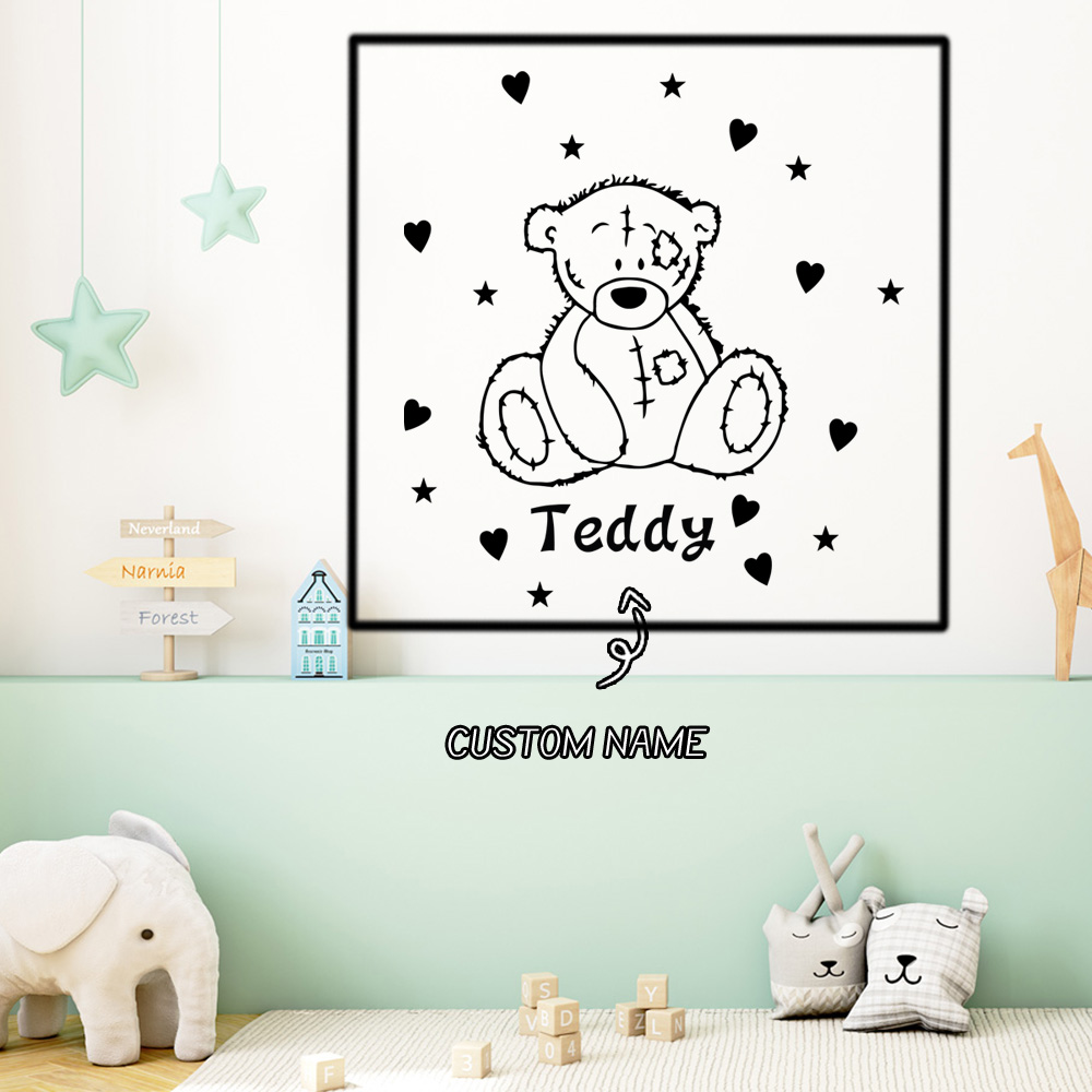 Home Decor Sticker - 1 adet romantik oyuncak ayı özelleştirilmiş