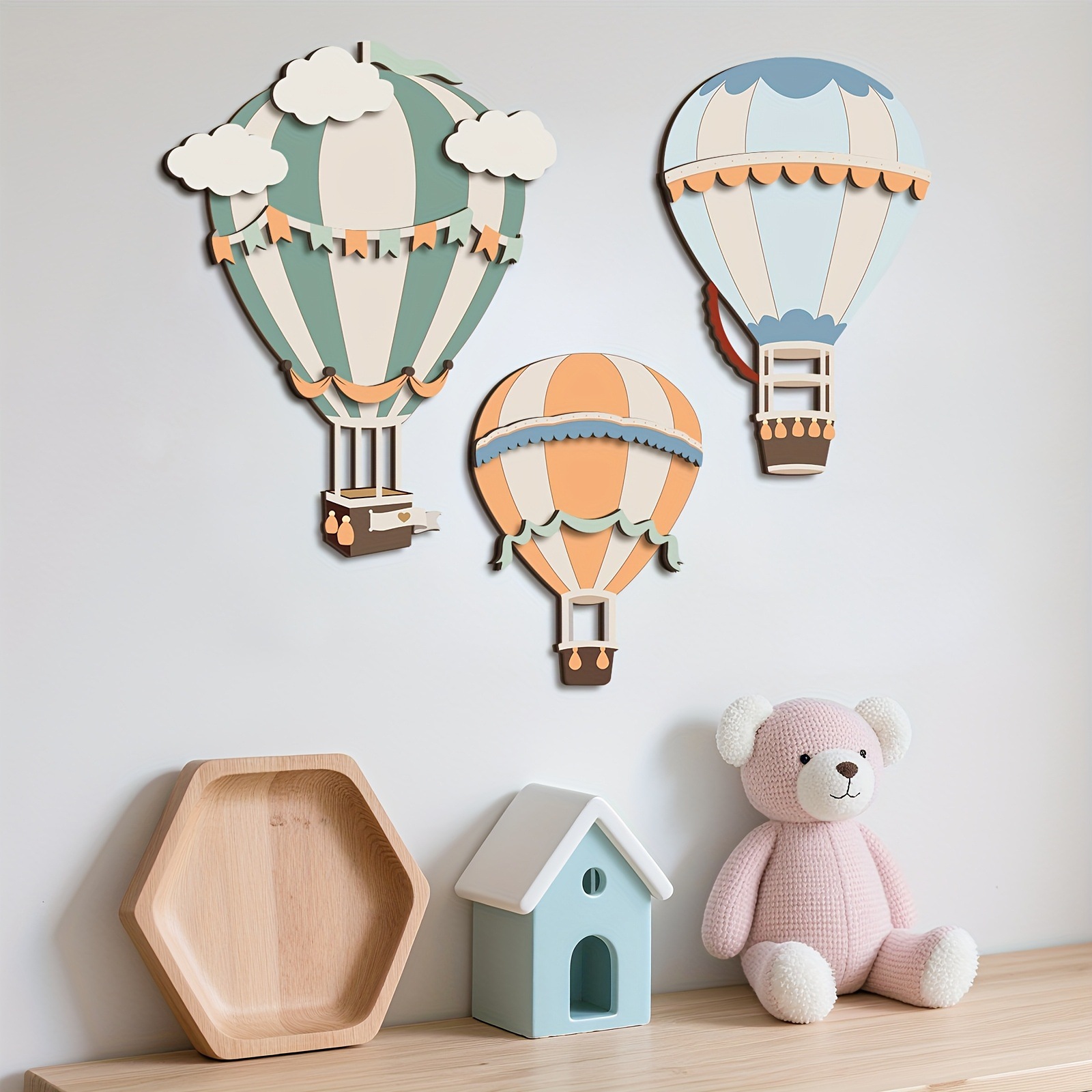 Home Decor Etsy - 3D Sevimli Renkli Sıcak Hava Balonu