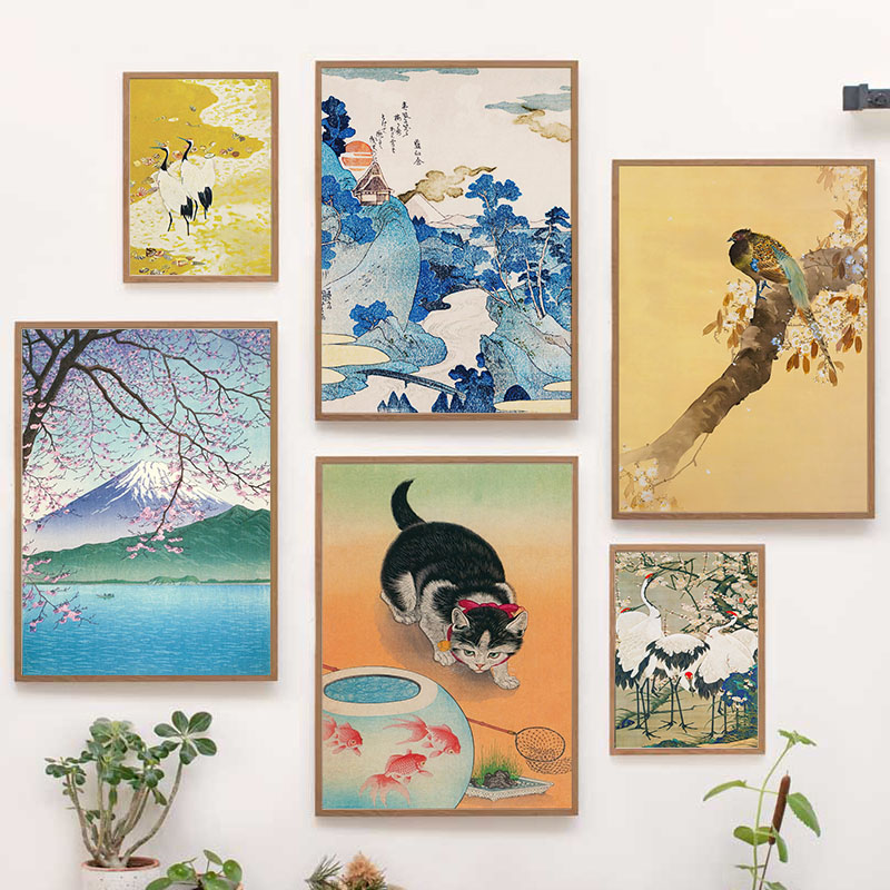 Home Decor Japandi - Japon Katsushika Hokusai tuval boyama duvar