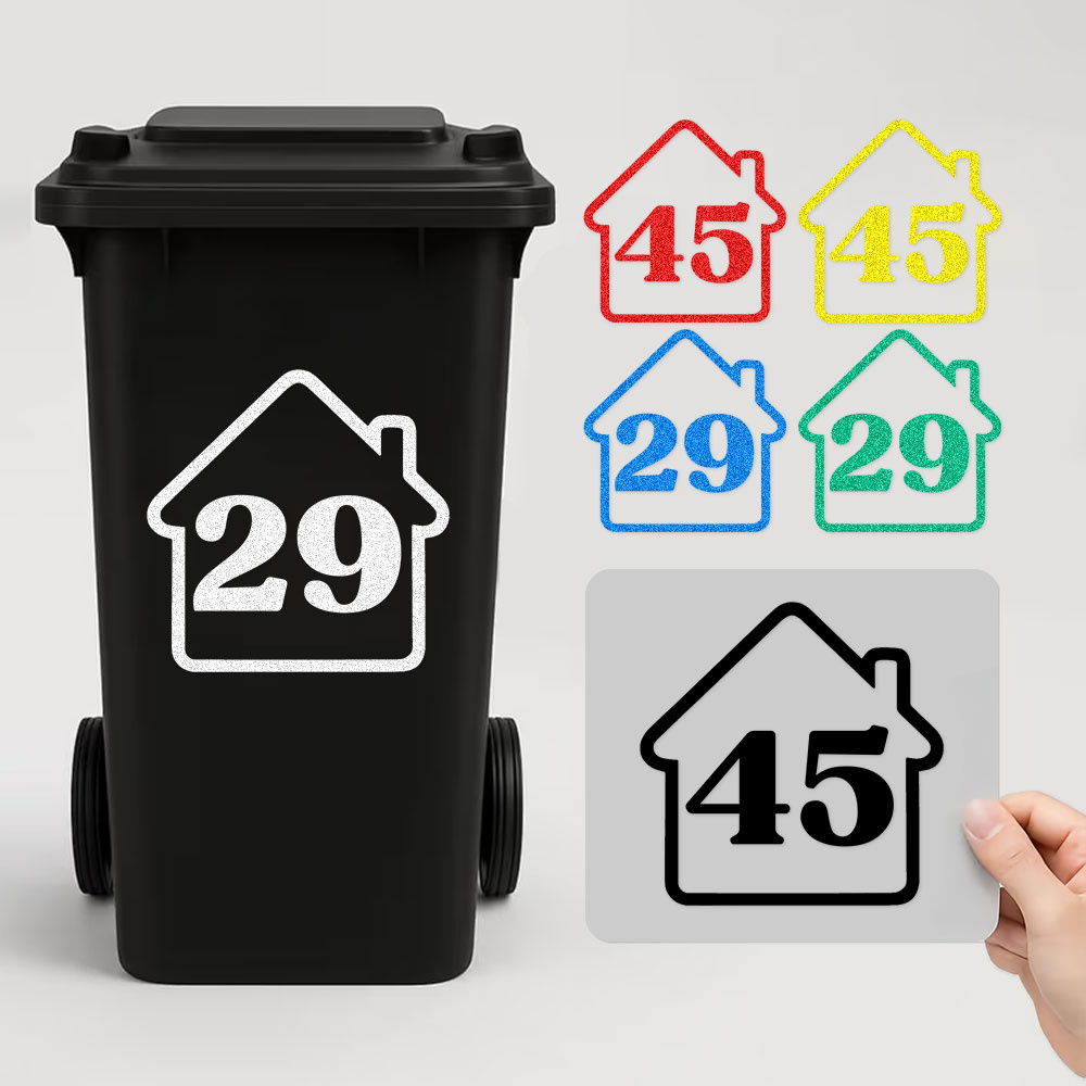 Home Decor Sticker - 3 adet özel yansıtıcı çöp kutusu