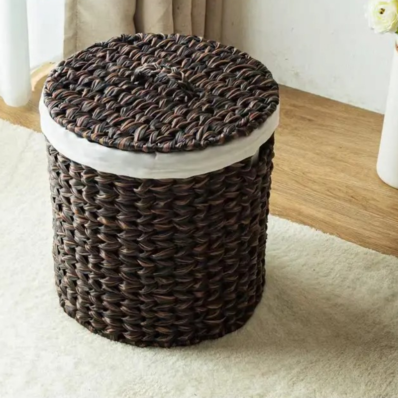 Banyo için Çizgili Kahve Rengi - Rattan Plant Basket incelemesi ve fiyatı