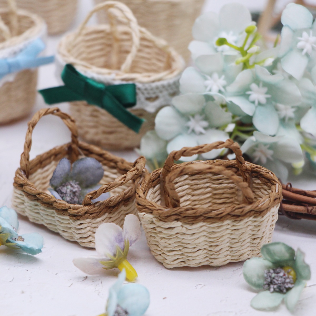 1 adet Dollhouse El Dokuma Laf - Rattan Plant Basket incelemesi ve fiyatı