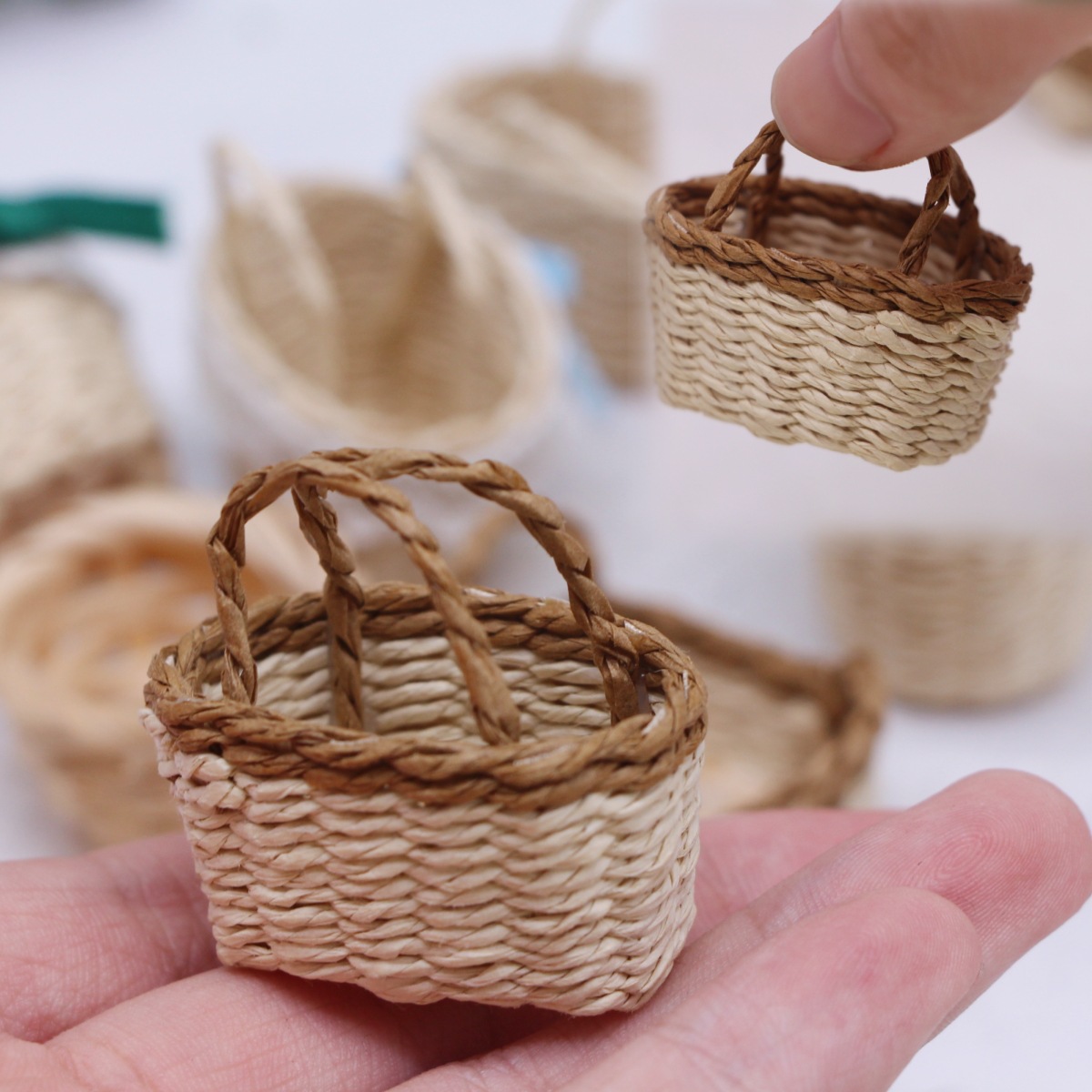 1 adet Dollhouse El Dokuma Laf - Rattan Plant Basket incelemesi ve fiyatı