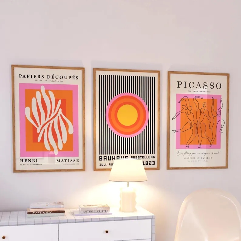 3 adetModern Turuncu Bauhaus V - Home Decor Aesthetic incelemesi ve fiyatı