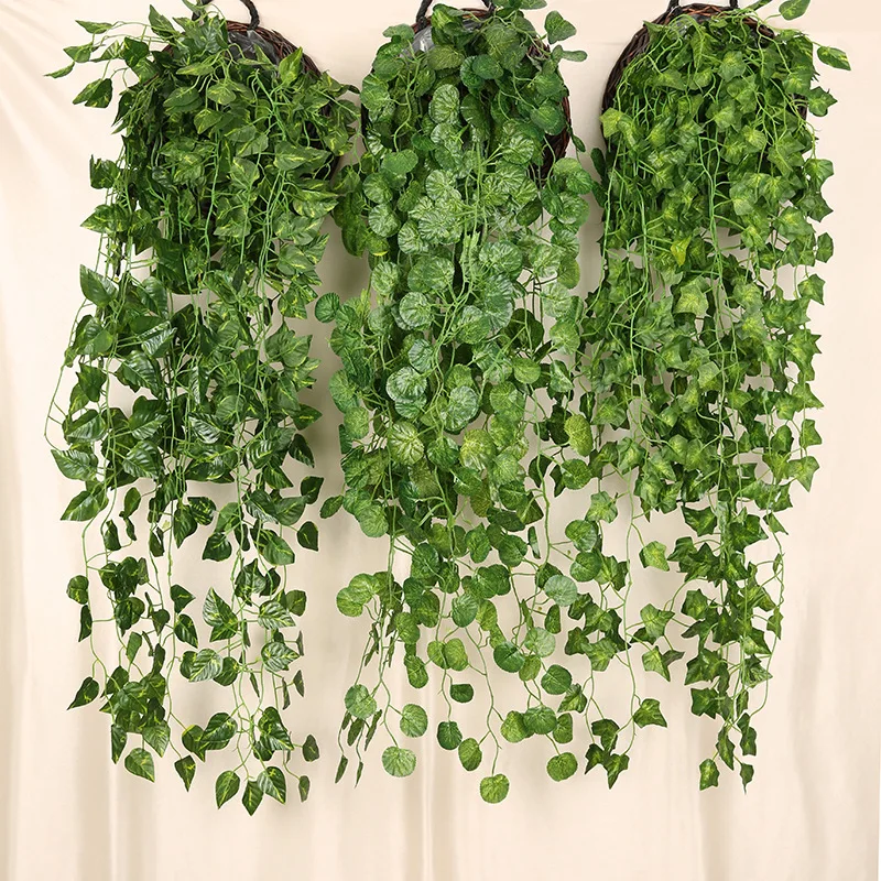 90cm yapay yeşil turp duvara a - Rattan Plant Basket incelemesi ve fiyatı