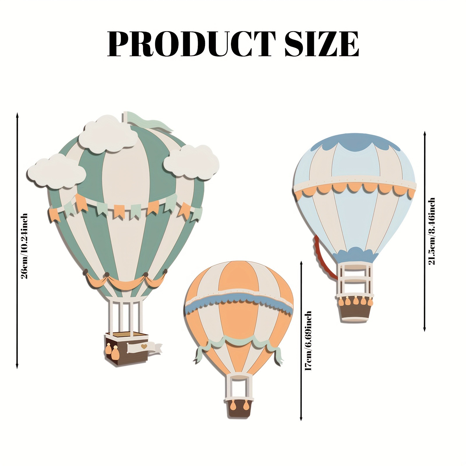 3D Sevimli Renkli Sıcak Hava B - Home Decor Etsy incelemesi ve fiyatı